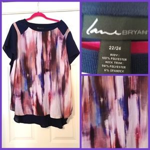 Lane Bryant top artistic multi color print